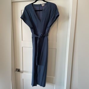 Cremieux Midi Dress - Navy blue, fabric tie belt